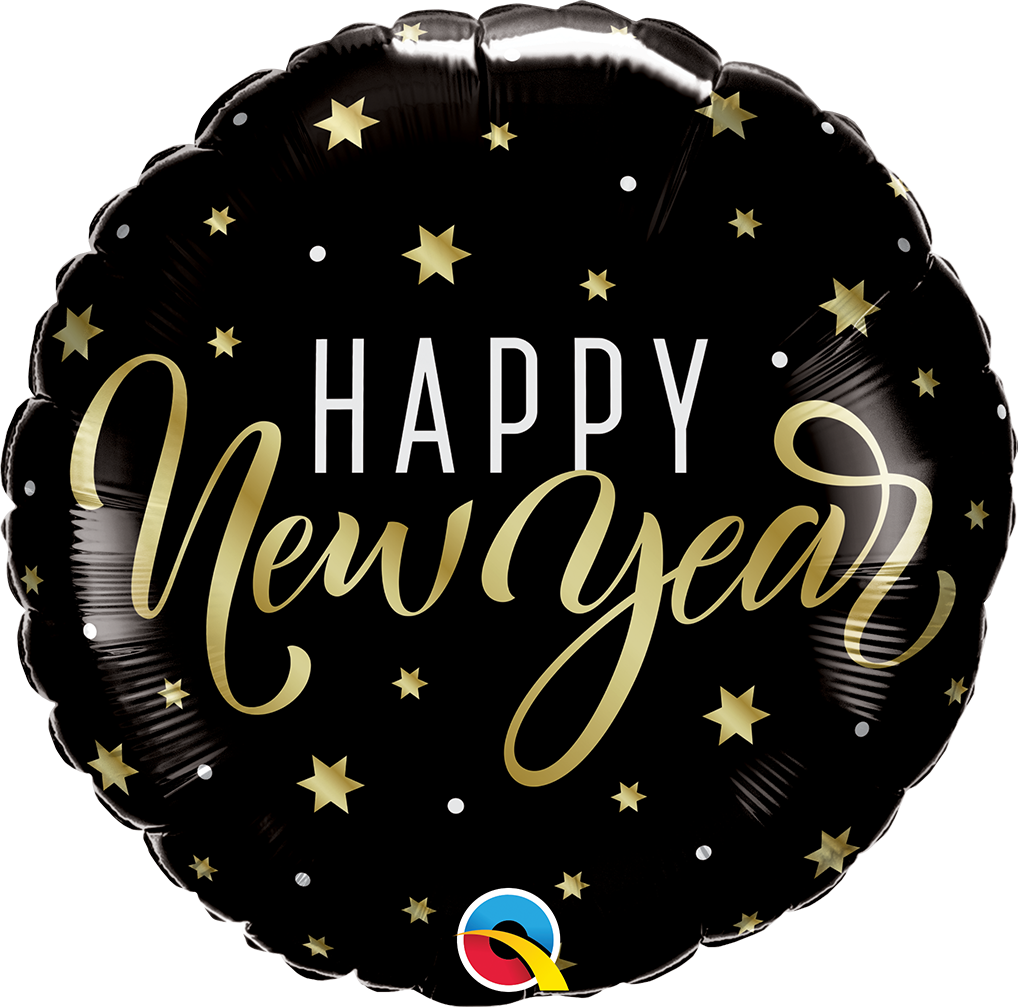 Foil Balloon 18" Round New Year Gold Star - Tiger Feet Ireland