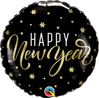 Foil Balloon 18" Round New Year Gold Star - Tiger Feet Ireland