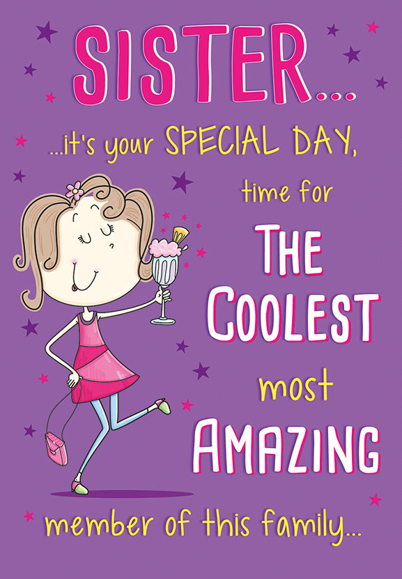 6pk Cards C75 Birthday Sister - Tiger Feet Ireland