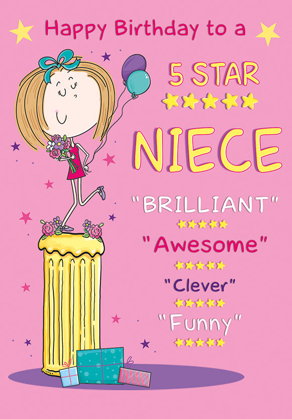 6pk Cards C75 Birthday Niece - Tiger Feet Ireland