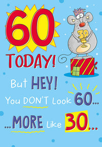 6pk Cards C75 Birthday Age 60 - Tiger Feet Ireland