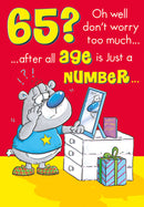 6pk Cards C75 Birthday Age 65 - Tiger Feet Ireland