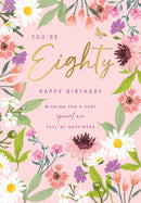 6pk Cards C75 Birthday Age 80 - Tiger Feet Ireland