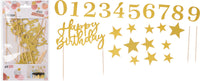 Cake Topper Set Gold Happy Birthday - Tiger Feet Ireland