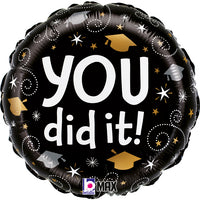 Foil Balloon 18" Round Graduation Swirls - Tiger Feet Ireland