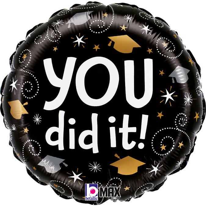 Foil Balloon 18" Round Graduation Swirls - Tiger Feet Ireland