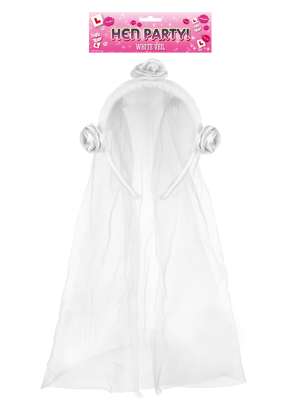 White Veil Headband with Flowers - Tiger Feet Ireland