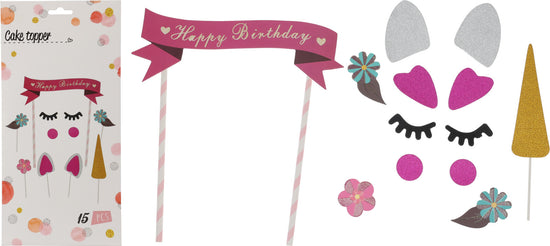 Cake Topper Set Unicorn