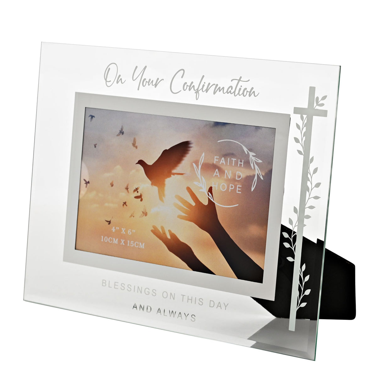 Glass Photo Frame 4x6" Confirmation Silver - Tiger Feet Ireland