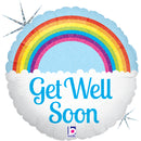 Foil Balloon 18" Round Get Well Soon Rainbow - Tiger Feet Ireland