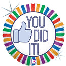 Foil Balloon 18" Round You Did It! - Tiger Feet Ireland
