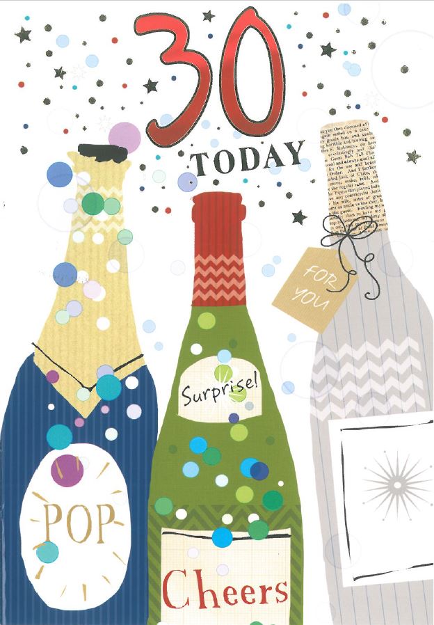 6pk Cards C50 Birthday Age 30 - Tiger Feet Ireland