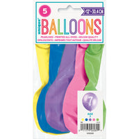 5ct Latex Balloon 12in Round Age 7 - Tiger Feet Ireland