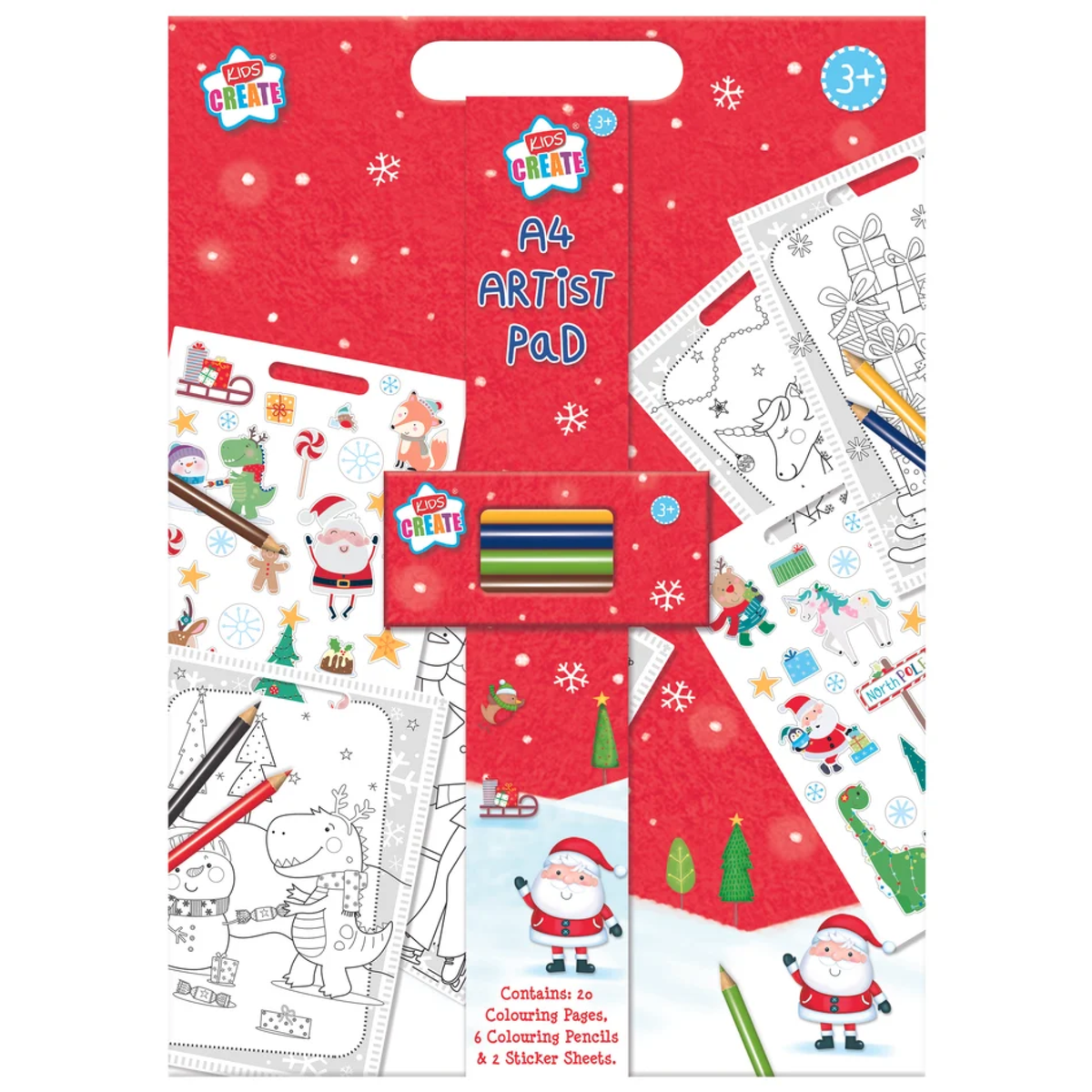 Christmas Artist Pad & Pencils 12pk