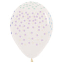 Latex Balloons 12" Dots Pastel Crystal Clear 25pk - Tiger Feet Ireland