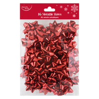 16pcs Bows Metallic Red 12pk - Tiger Feet Ireland