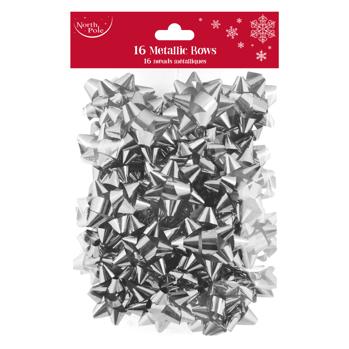16pcs Bows Metallic Silver12pk - Tiger Feet Ireland