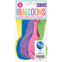 5ct Latex Balloon 12in Round Age 10 - Tiger Feet Ireland
