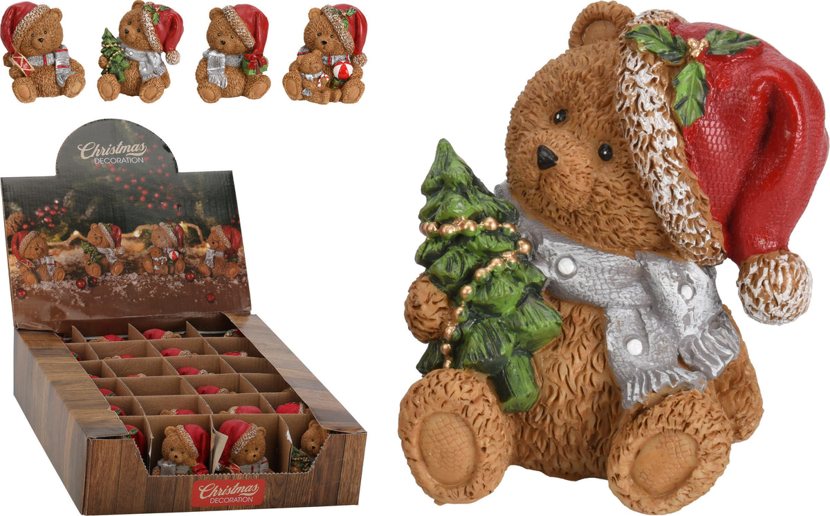 Bear With Xmas Hat Sitting 7cm 24pk - Tiger Feet Ireland