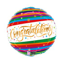 Foil Balloon 18" Round Congratulation Fun Stripe - Tiger Feet Ireland