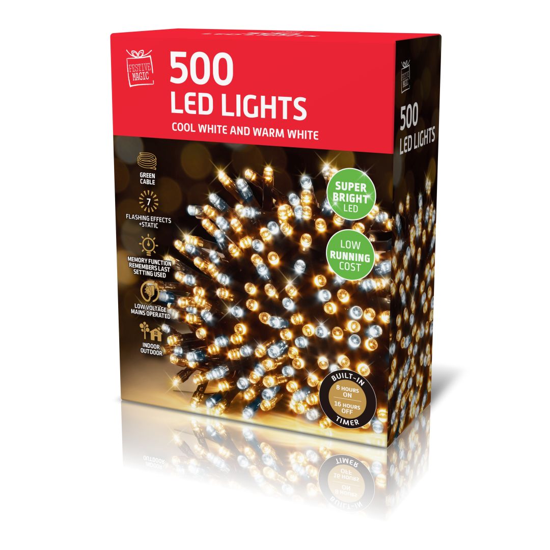 LED Lights 500 Timer White-Warm White