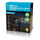 LED Snowing Icicle Lights 480 Warm White
