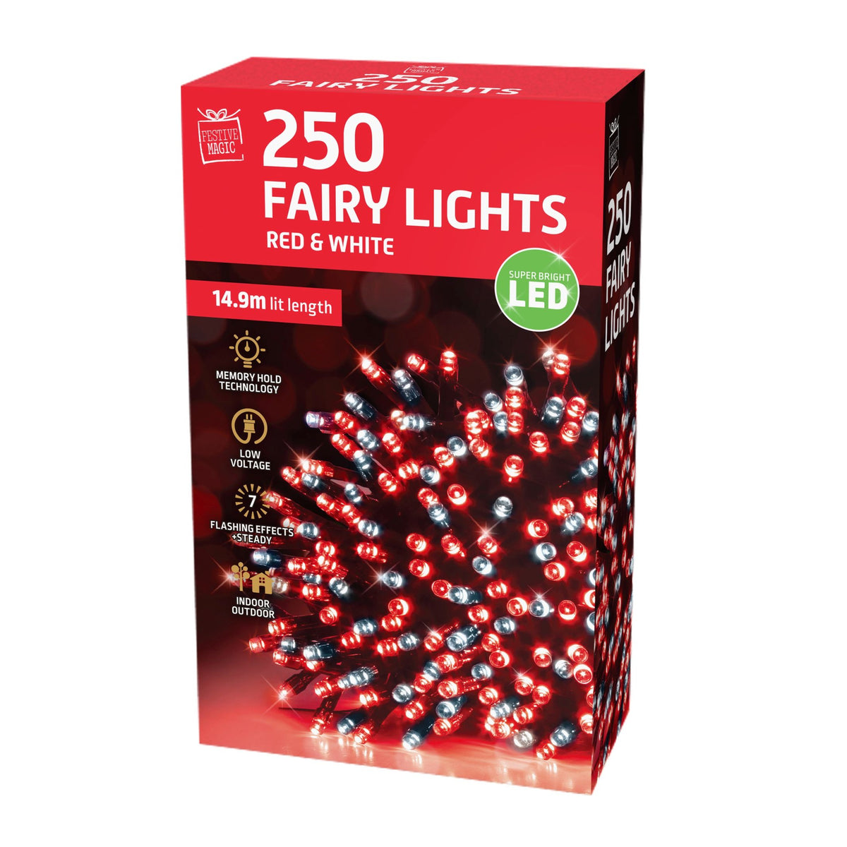 LED Fairy Lights 250 Red-White