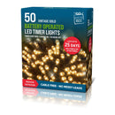 Timer LED Lights 50 Vintage Gold - Tiger Feet Ireland