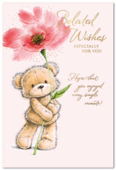 6pk Cards C50 Birthday Belated - Tiger Feet Ireland