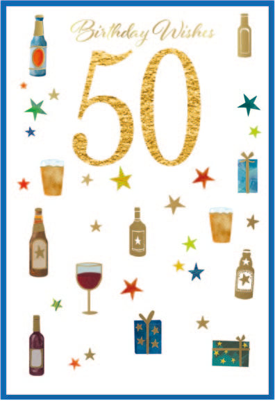 6pk Cards C50 50th Birthday - Tiger Feet Ireland