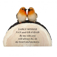 Nan & Grandad Two Robins On A Log - Tiger Feet Ireland