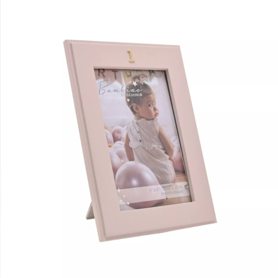 Photo Frame Bambino 1St Birthday Resin Pink 4in X