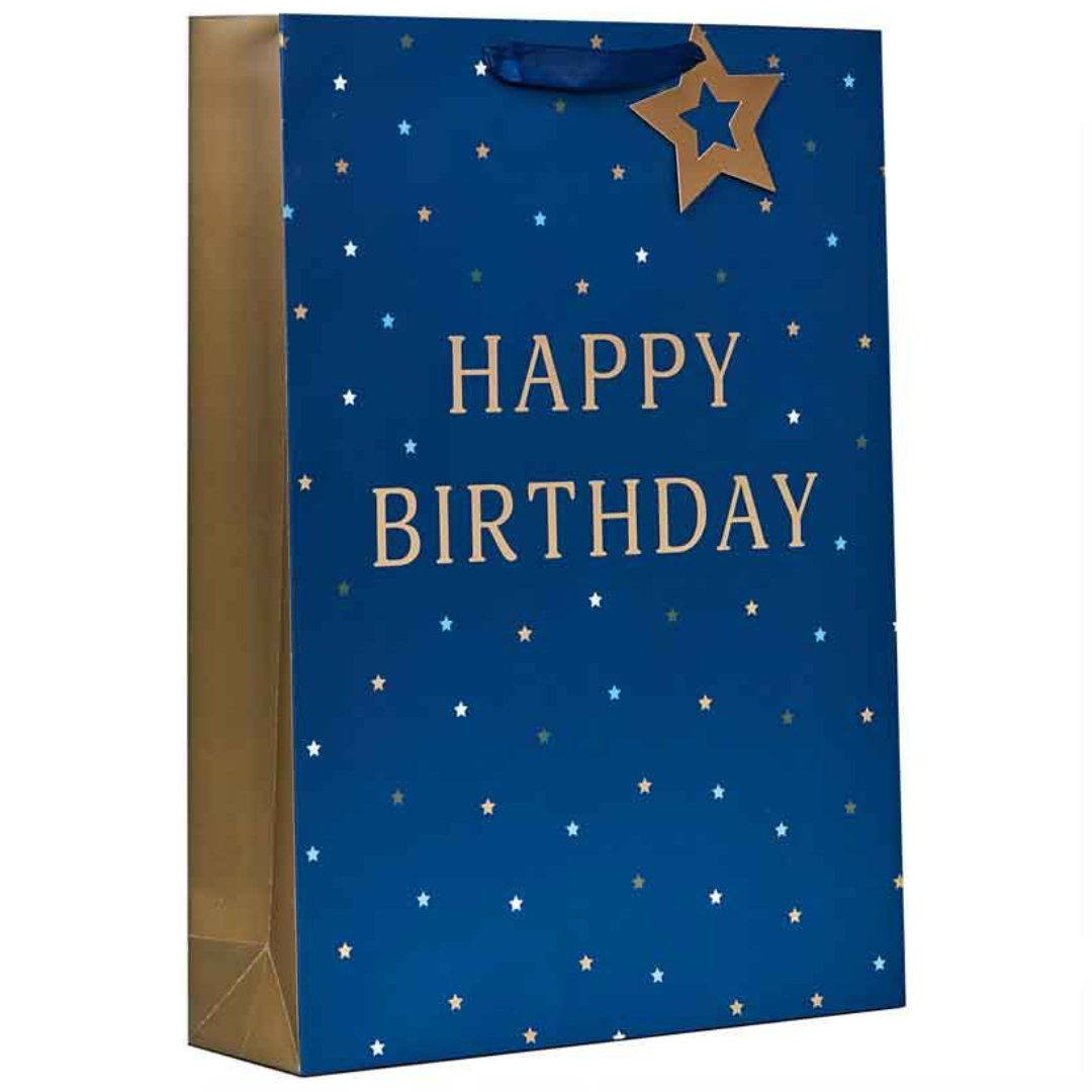 Partisan 6 Pack Gift Bag Happy Birthday Blue Xl - Tiger Feet Ireland