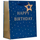 6 Pack Gift Bag Happy Birthday Blue Medium - Tiger Feet Ireland