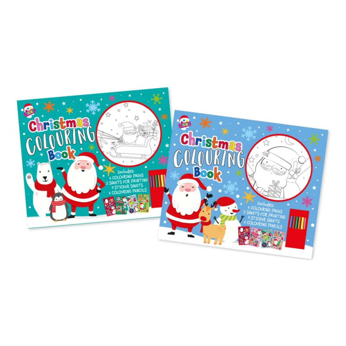 Tallon Colouring & Sticker Book Christmas 12pk