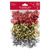 16pcs Bows Metallic Trad Mix 12pk - Tiger Feet Ireland