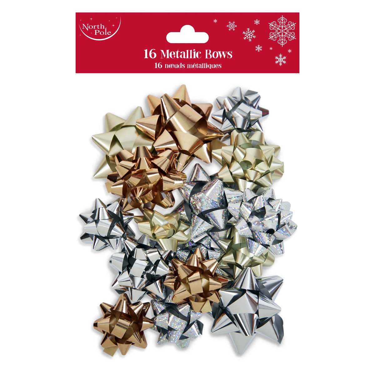 16pcs Bows Metallic Gold & Silver 12pk - Tiger Feet Ireland
