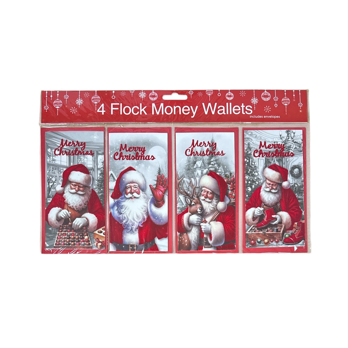 4pcs Velvet Money Wallet Christmas Santa 12pk - Tiger Feet Ireland
