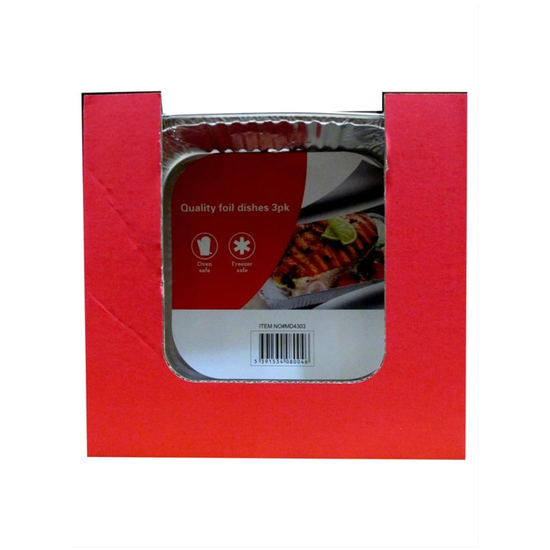 3pk Foil Dish Square