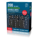 LED Timer Icicle Lights 200 White