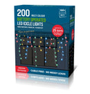 LED Timer Icicle Lights 200 Multicolour