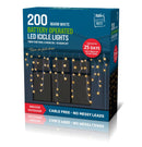 LED Timer Icicle Lights 200 Warm White