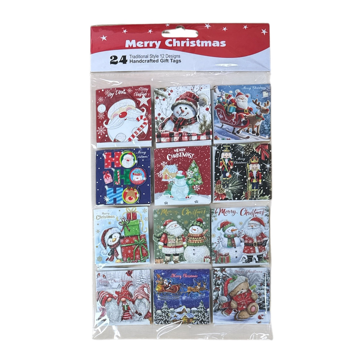 24pcs Gift Tags 3D Christmas Cute 12pk - Tiger Feet Ireland
