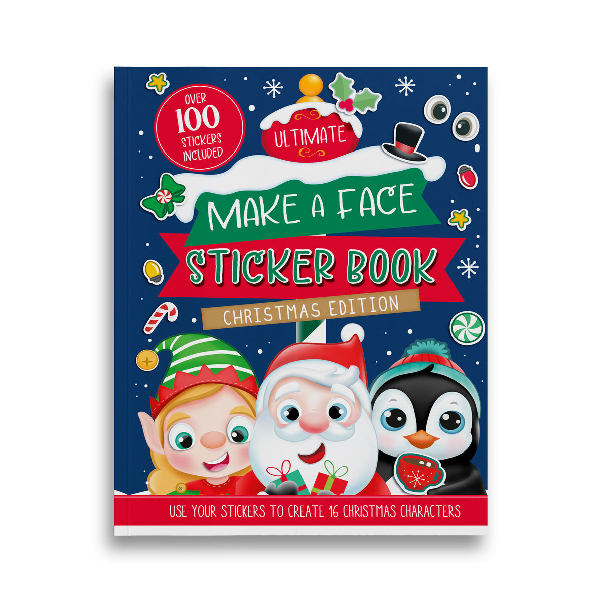 Christmas Make A Face Stick Book 12pk