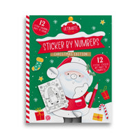 Xmas Sticker By Numbers Book 12pk