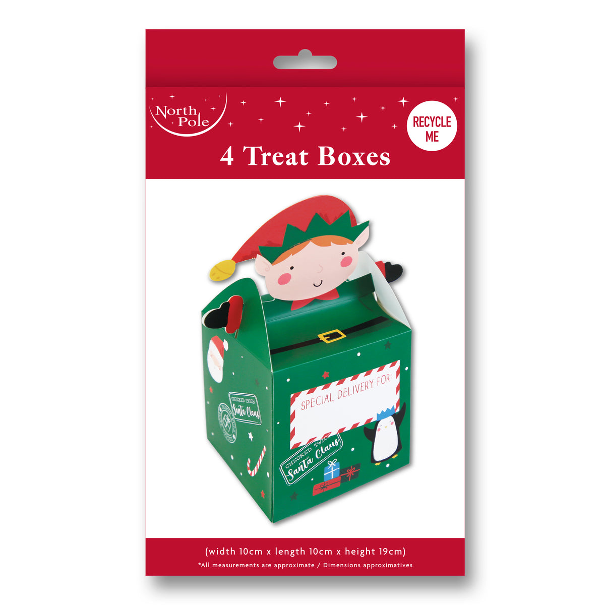 4Pk Xmas Elf Treat Box 12pk