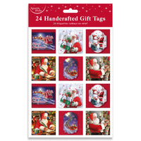 24pcs Trad Santa Gift Tags Polybg 12pk - Tiger Feet Ireland