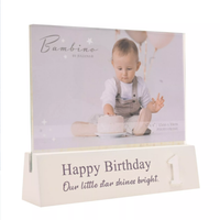 Bambino Block Frame 6in X 4in 1St Birthday - Tiger Feet Ireland