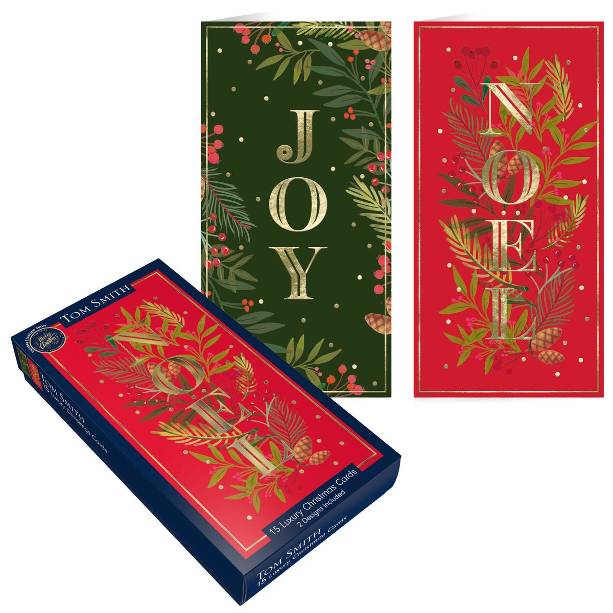 15 Slim Foliage Text Cards Christmas - Tiger Feet Ireland