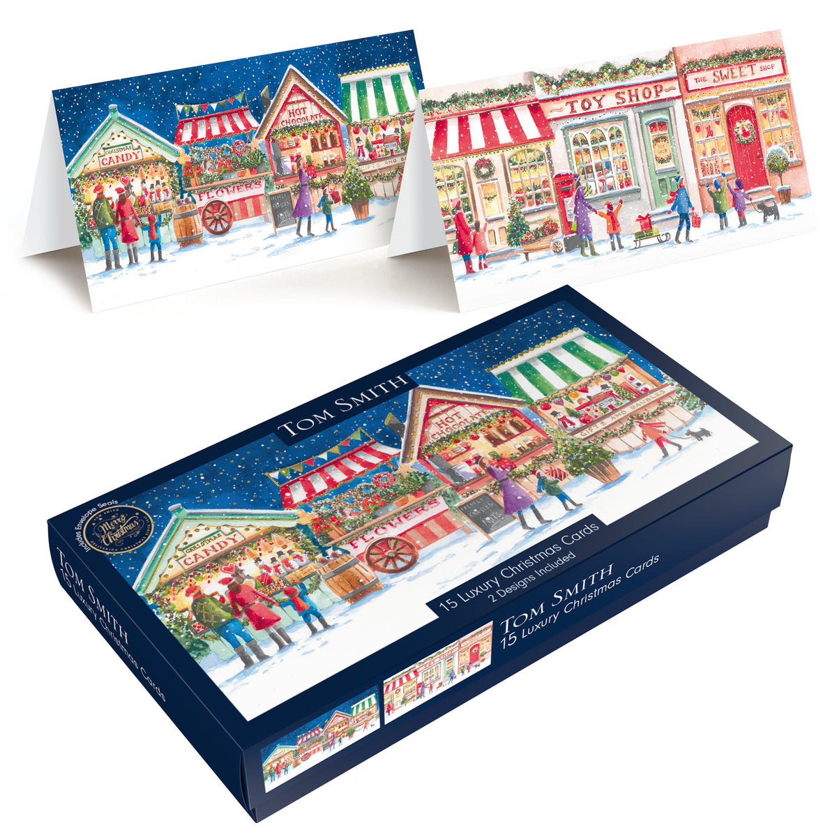 15 Slim Xmas Market Cards Xmas - Tiger Feet Ireland
